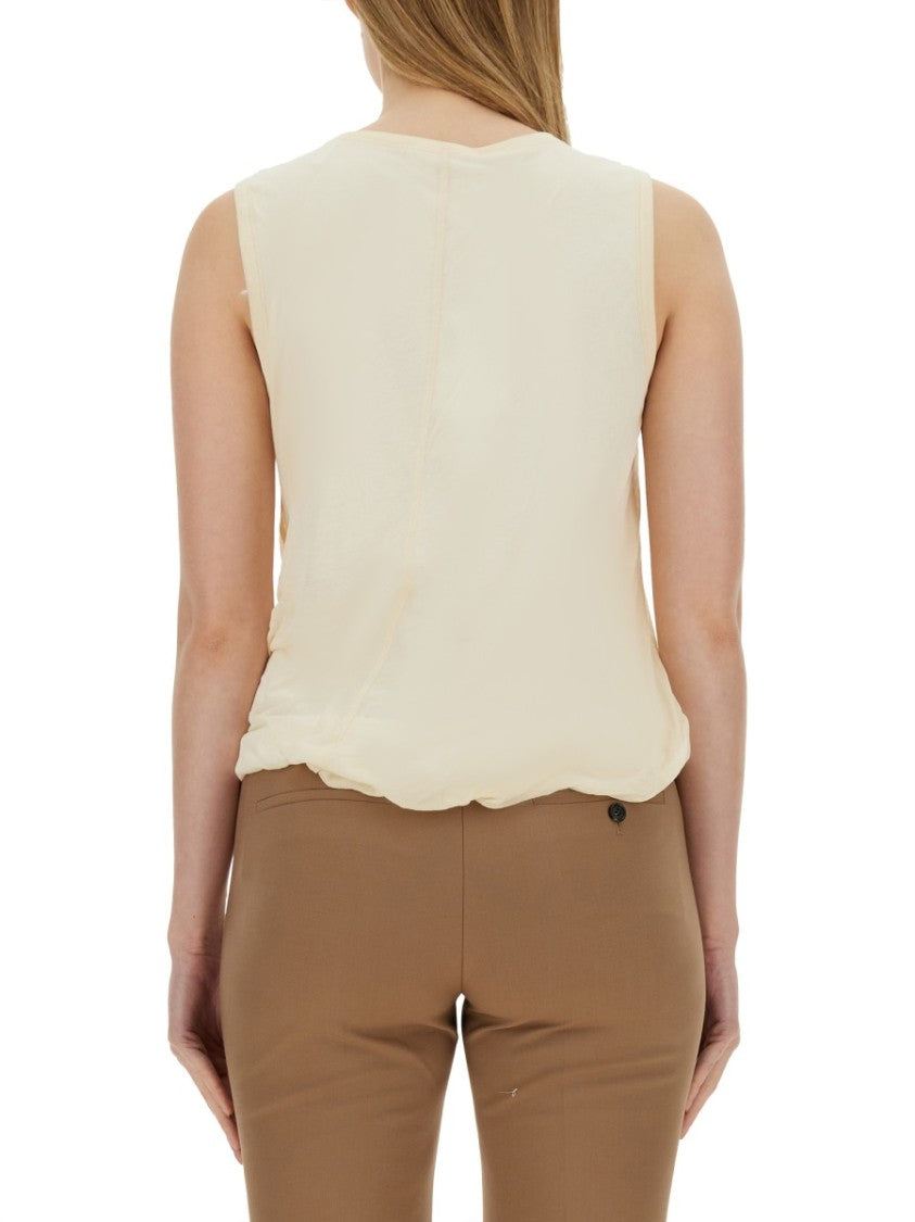 Relaxed Fit Cotton Tank Top With Frayed Hem