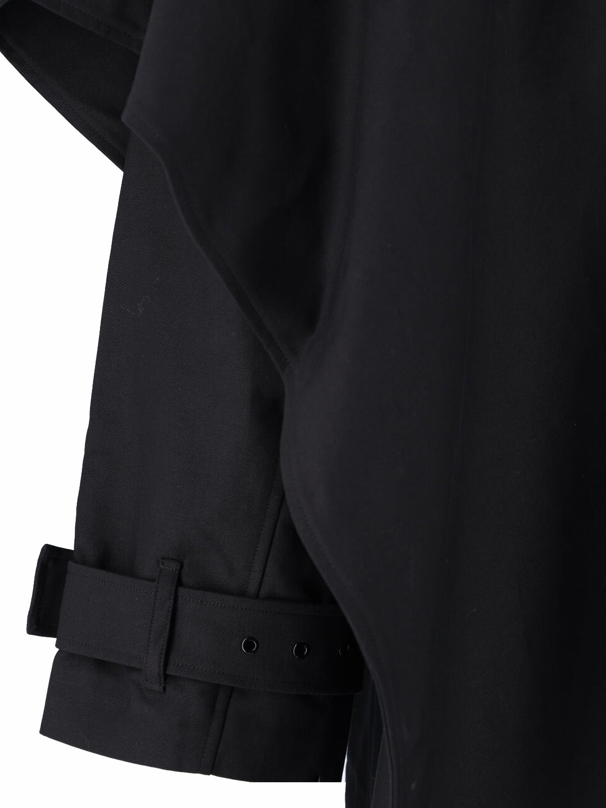 Black Asymmetrical Cape Overlay Jacket