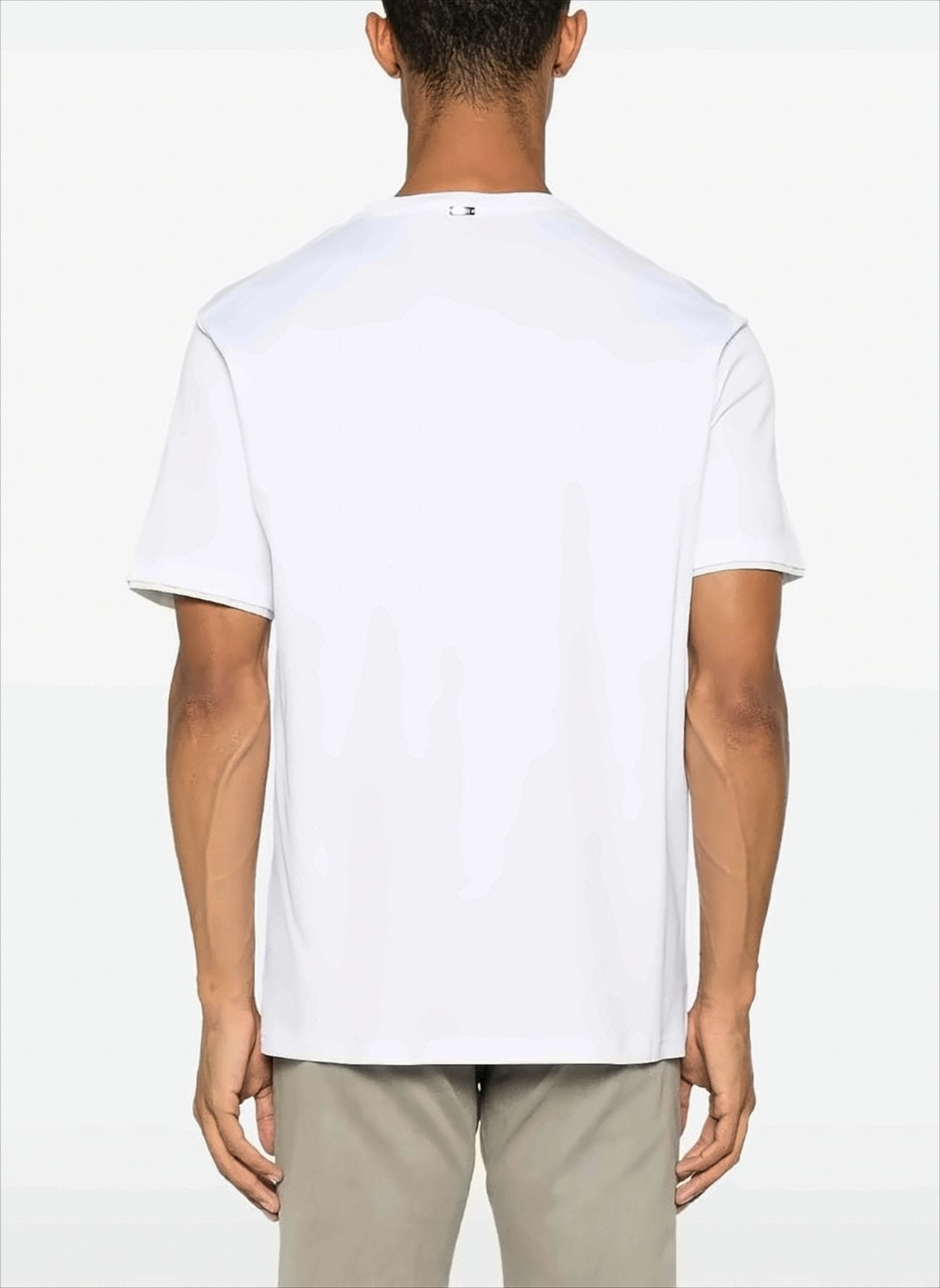 Plain White Crewneck T-Shirt With Logo Detail