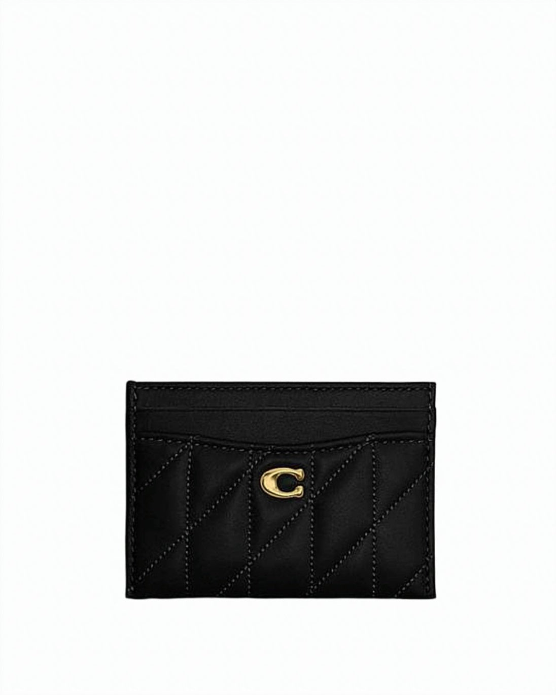 Rectangular Quilted Calf Leather Card Holder