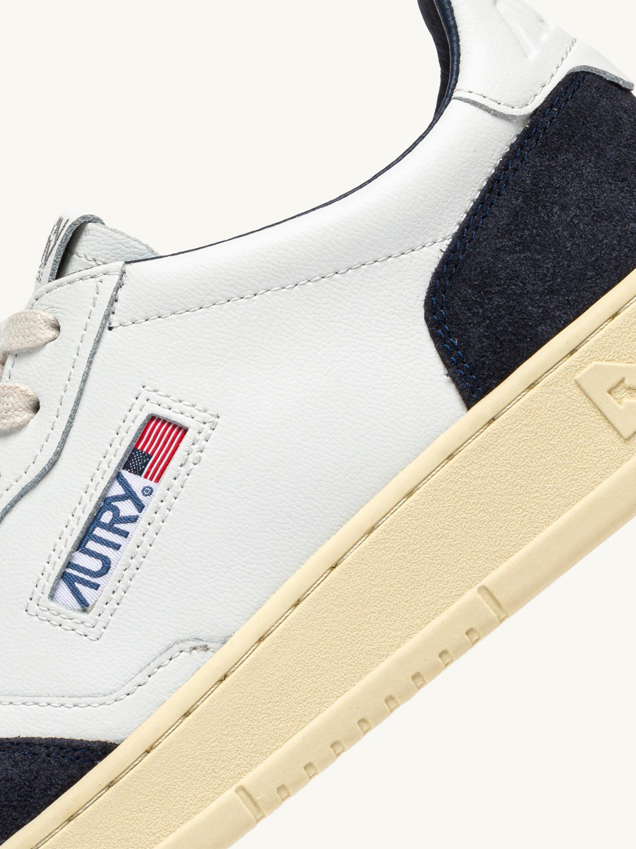 White Medalist Low Suede Leather Sneakers