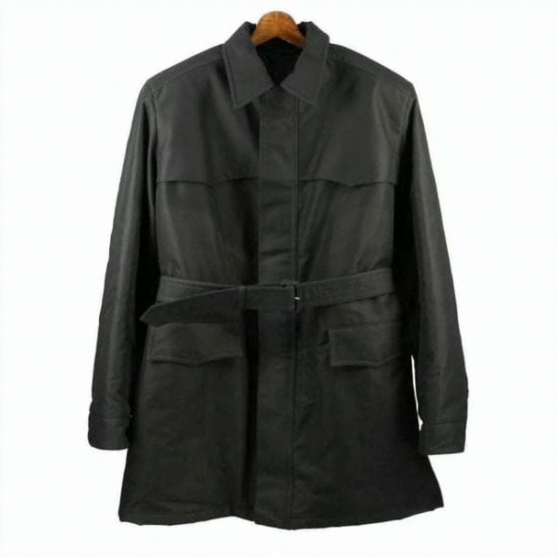 Belted Black Casual Jacket