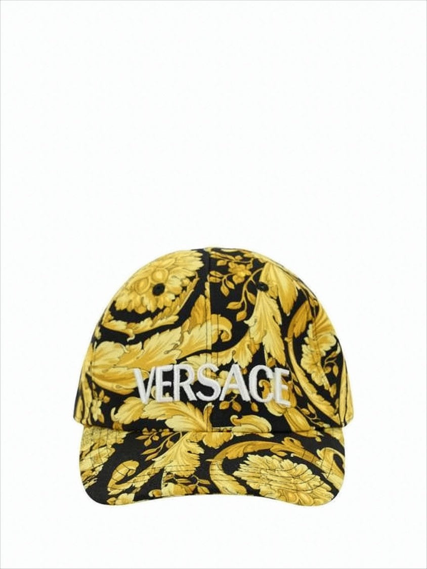 Baroque Floral Pattern Cotton Baseball Cap by Versace