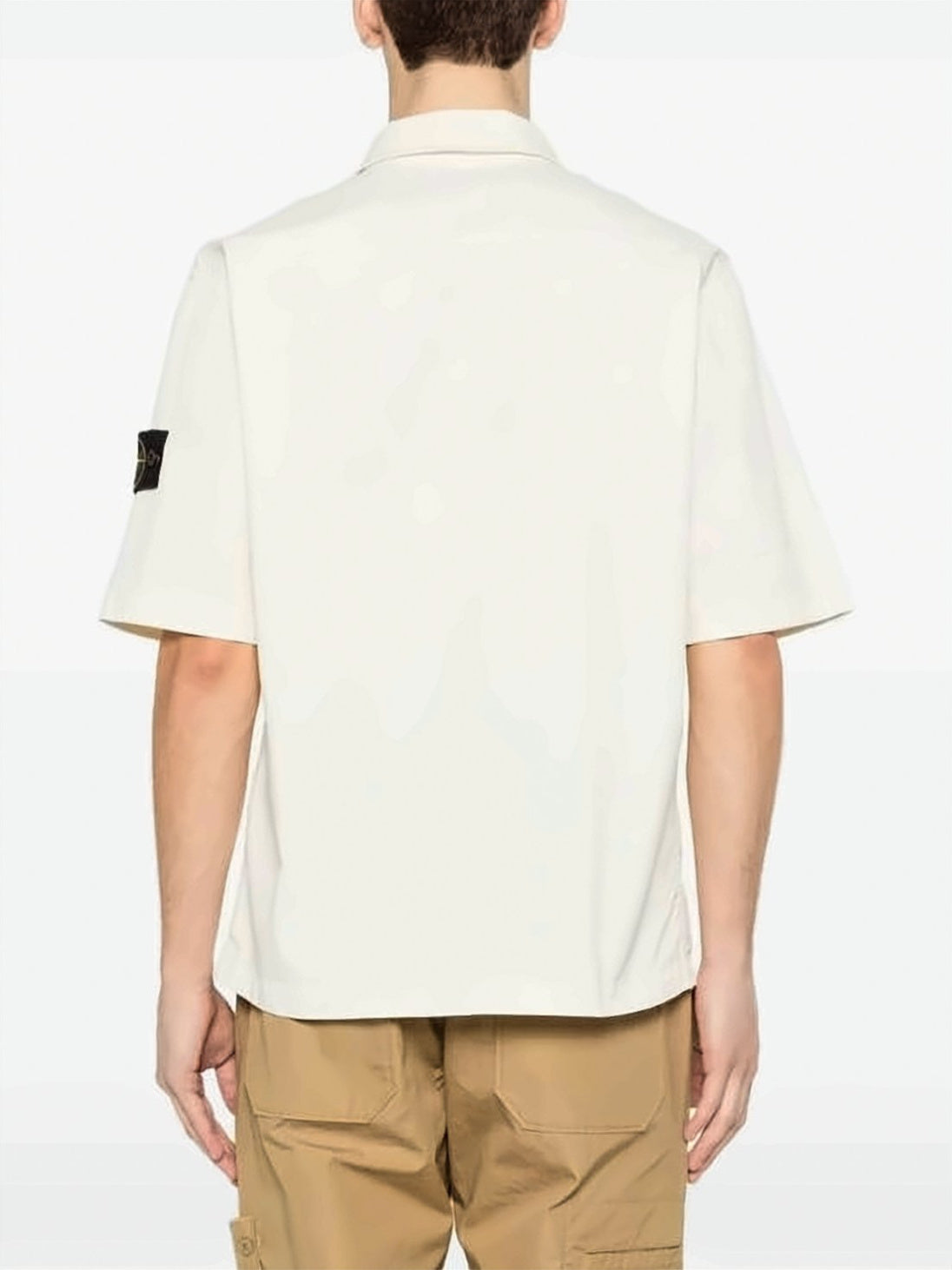 Boxy Short-Sleeve Casual Shirt with Classic Collar
