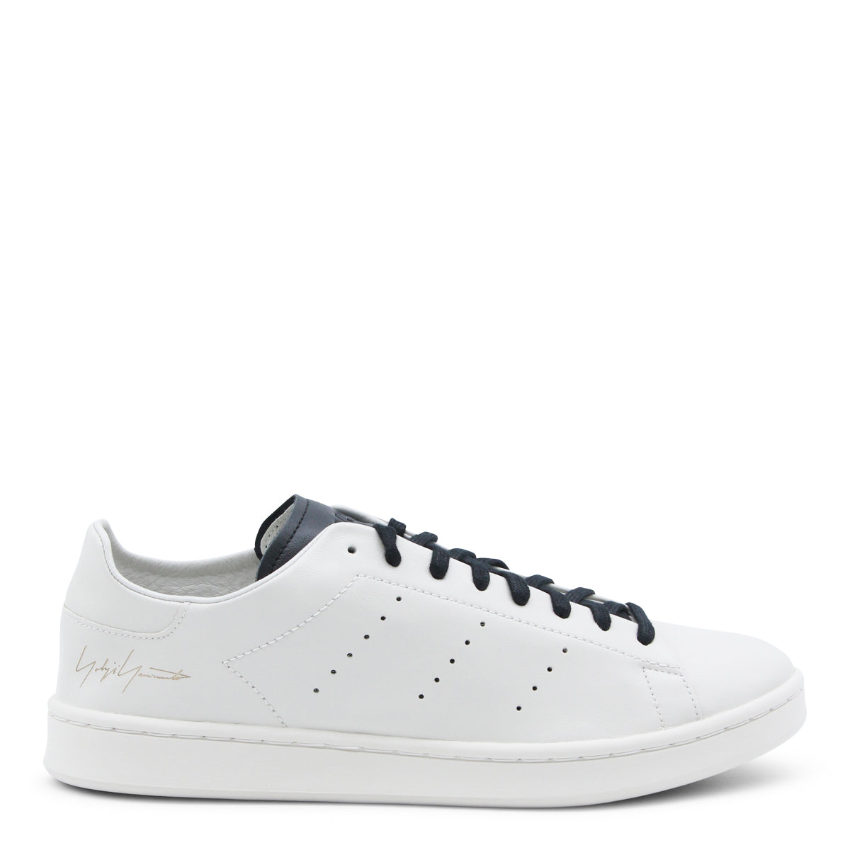 Beige Leather Low-Top Sneakers