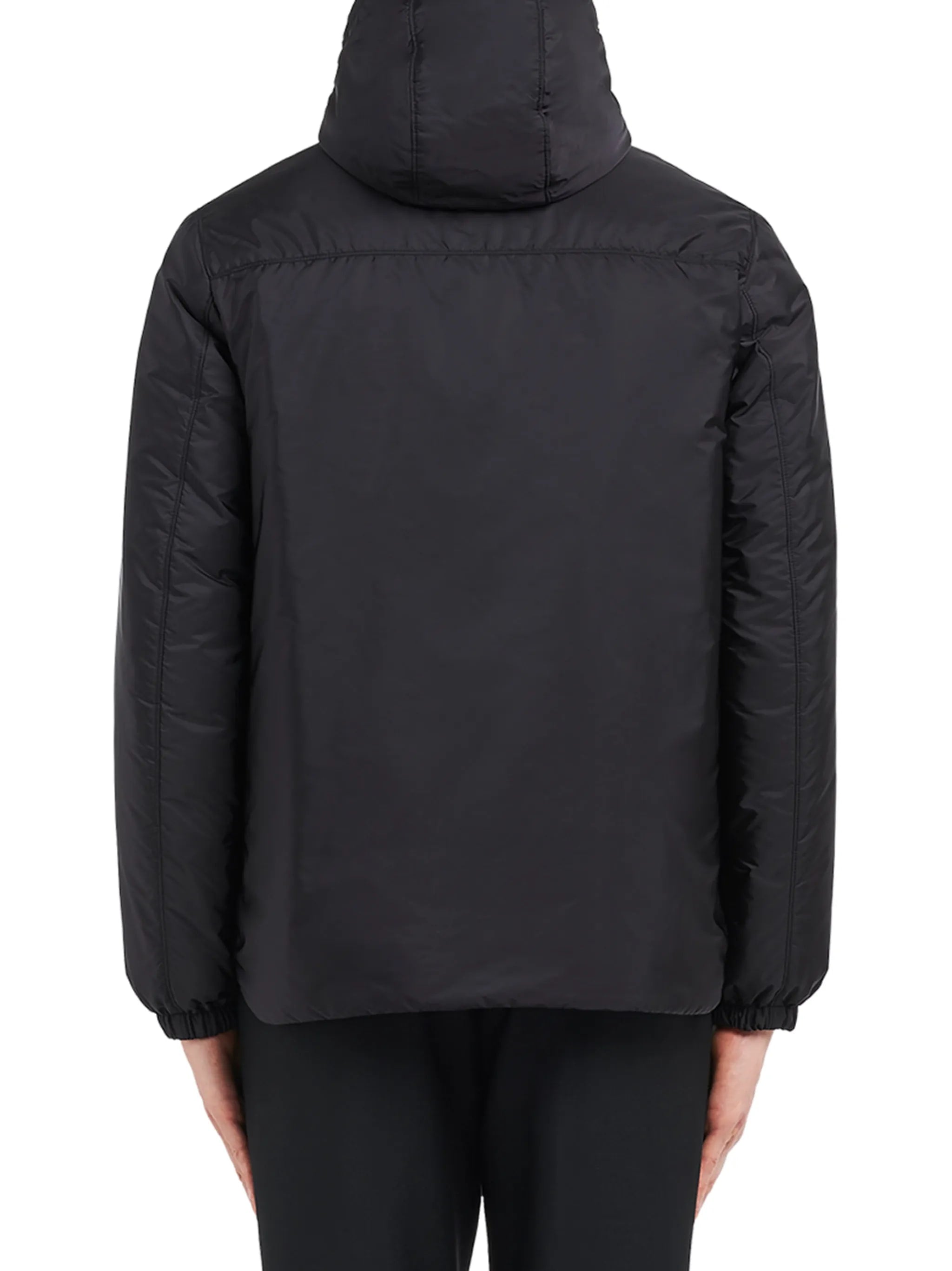Hooded Padded Jacket With Matte Finish And Logo Detail
