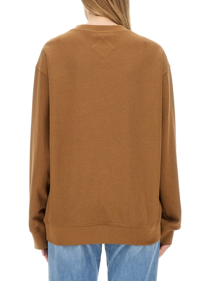 Brown Sweatshirt With Logo Patch