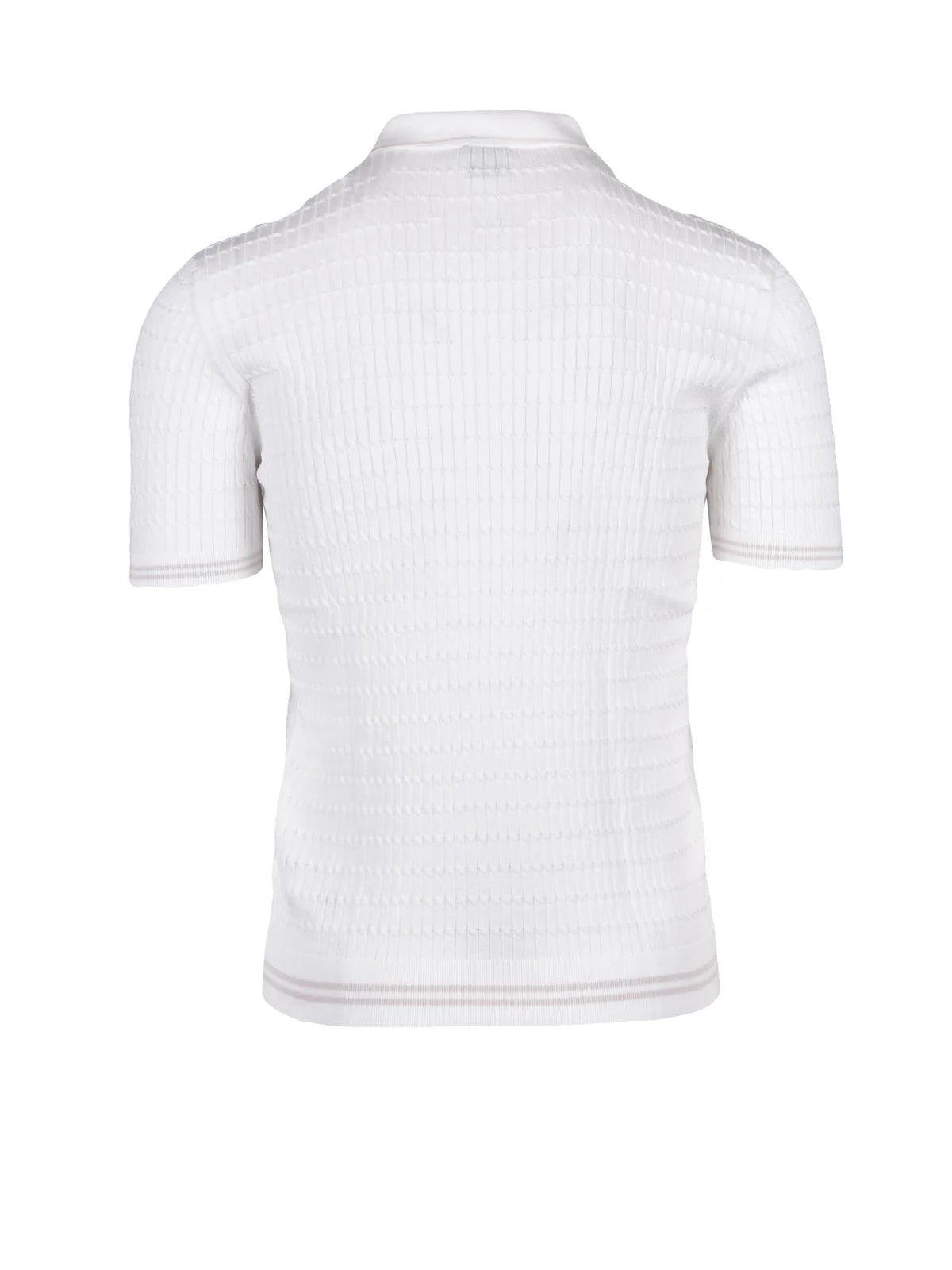 White Men Cotton Knit Polo