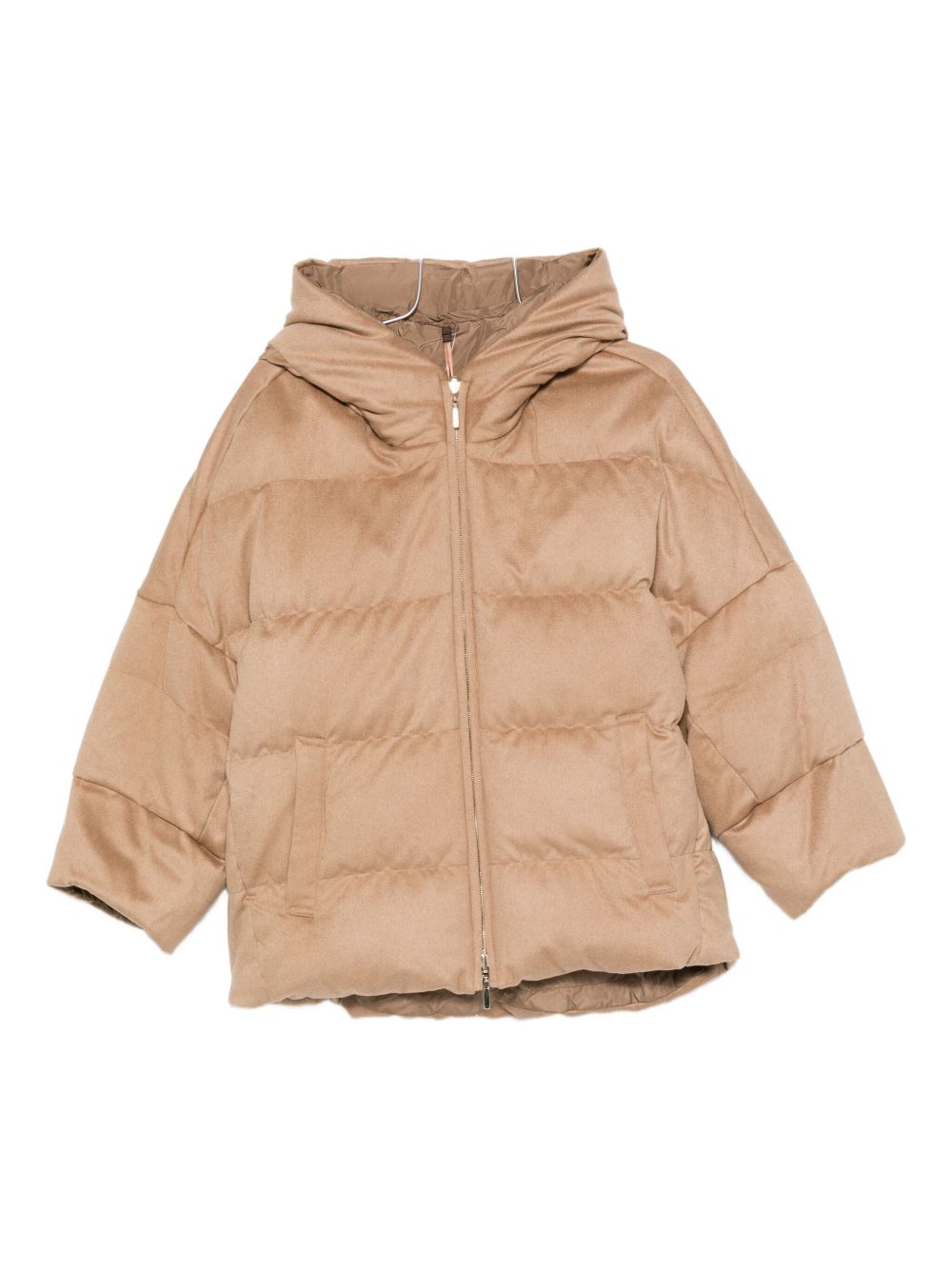 Reversible Hooded Down Jacket In Water-Repellent Taffeta