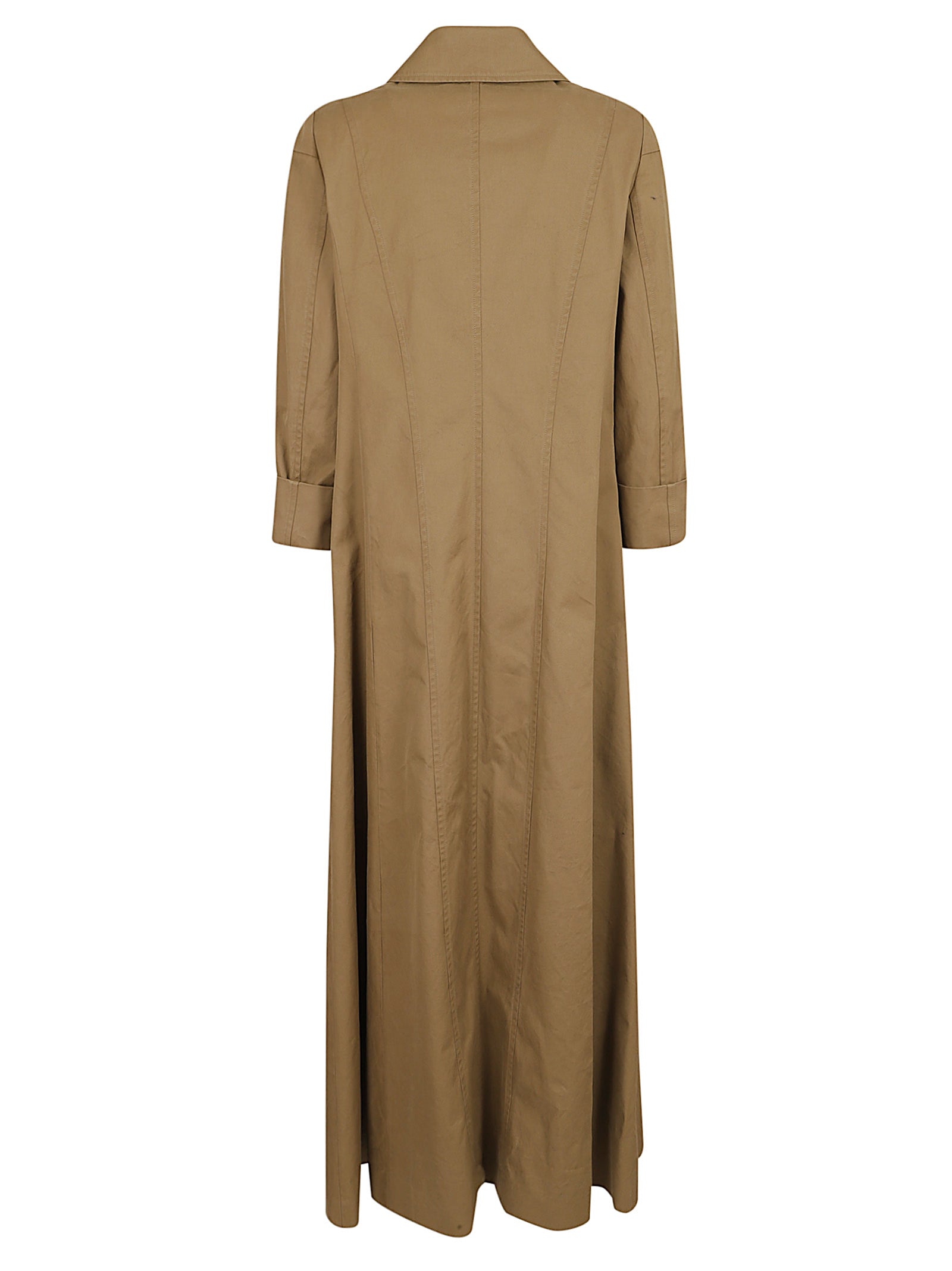 Straight-Fit Camel Cotton Twill Coat