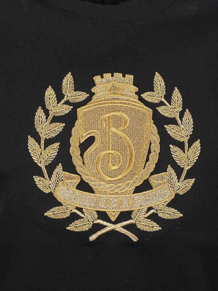 Classic Black T-Shirt With Gold Emblem