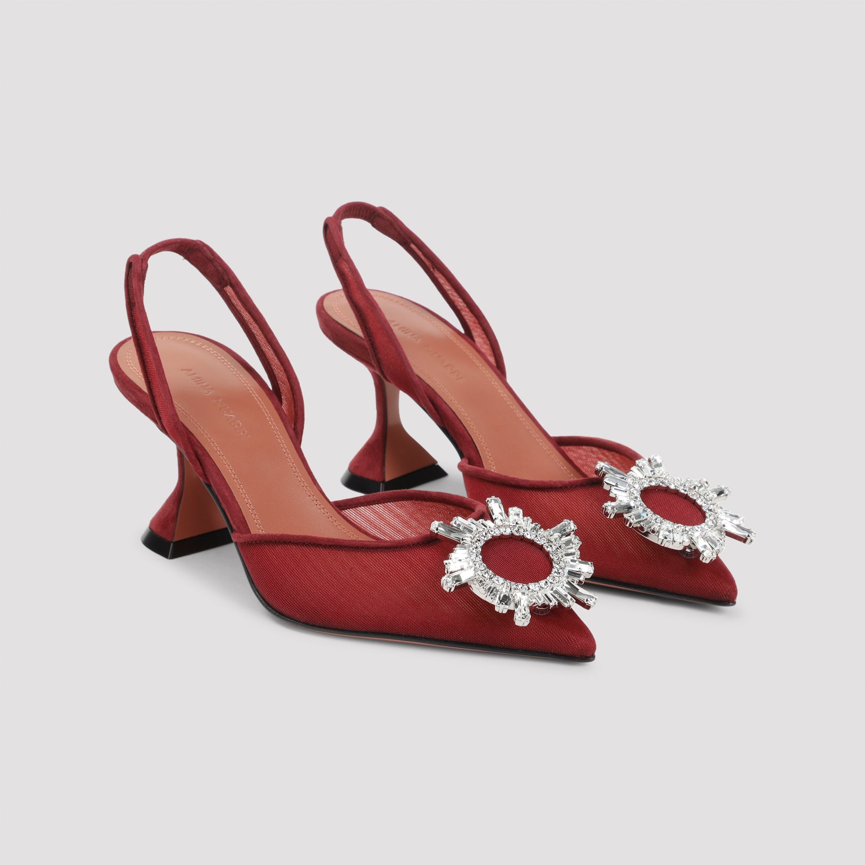 Sculpted Heel Pumps with Crystal Embellishment