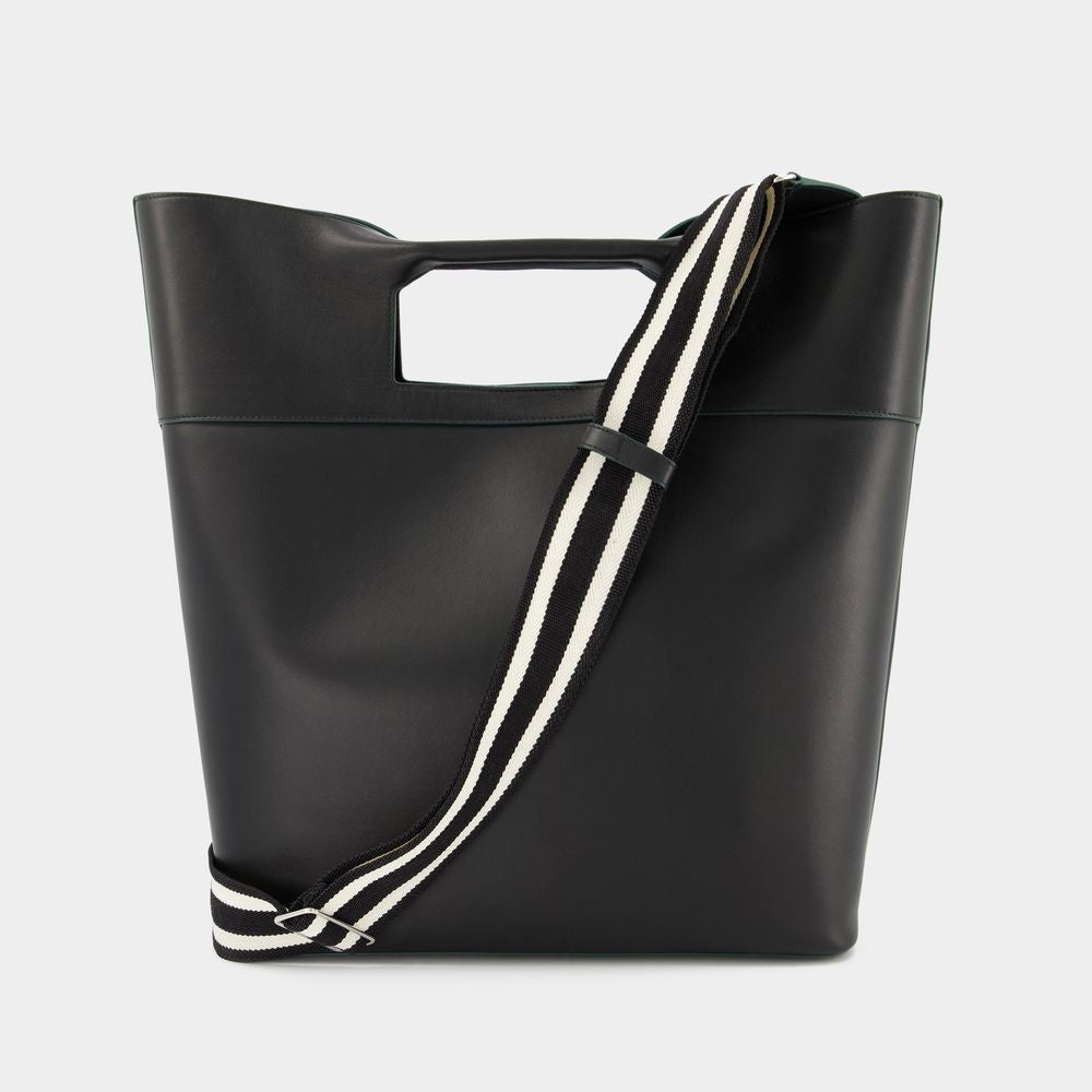The Square Bow Ns Handbag - Black - Leather