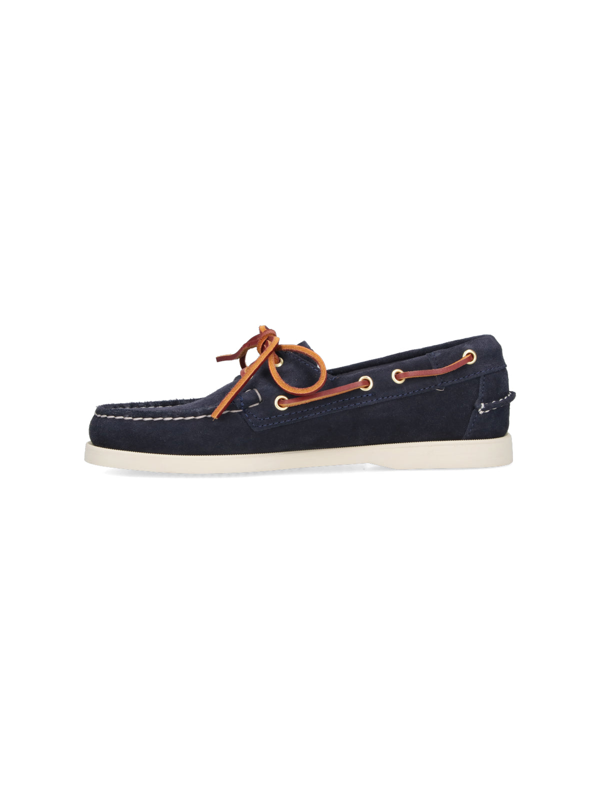Navy Suede Leather Accent Moccasin Loafers