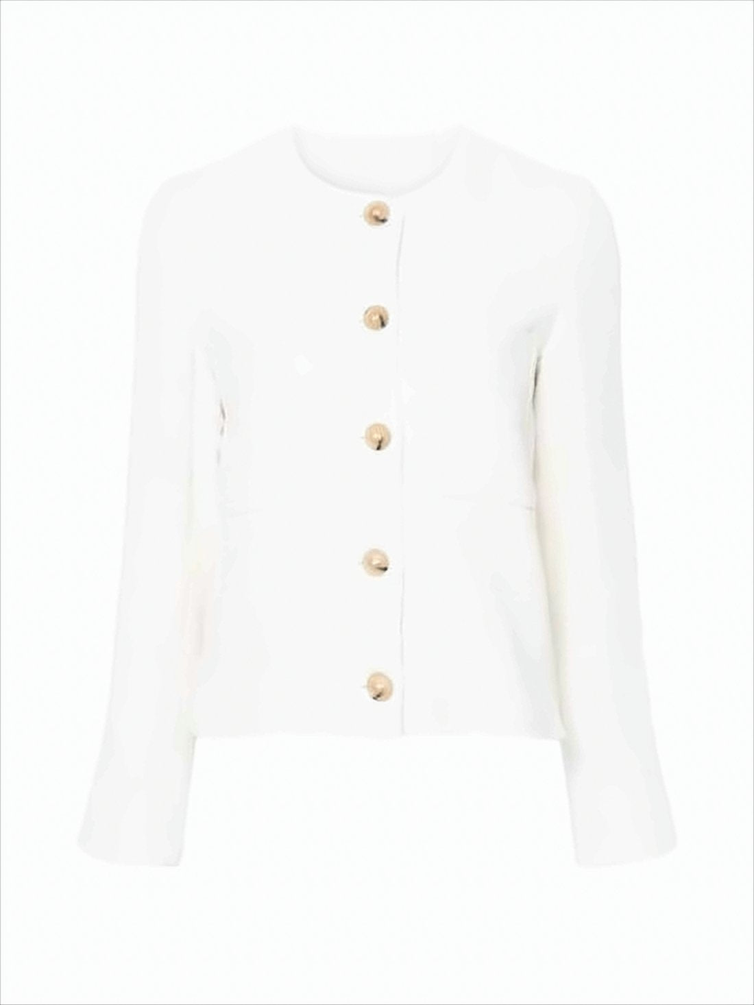 Cropped Textured Jacket with Button Closure