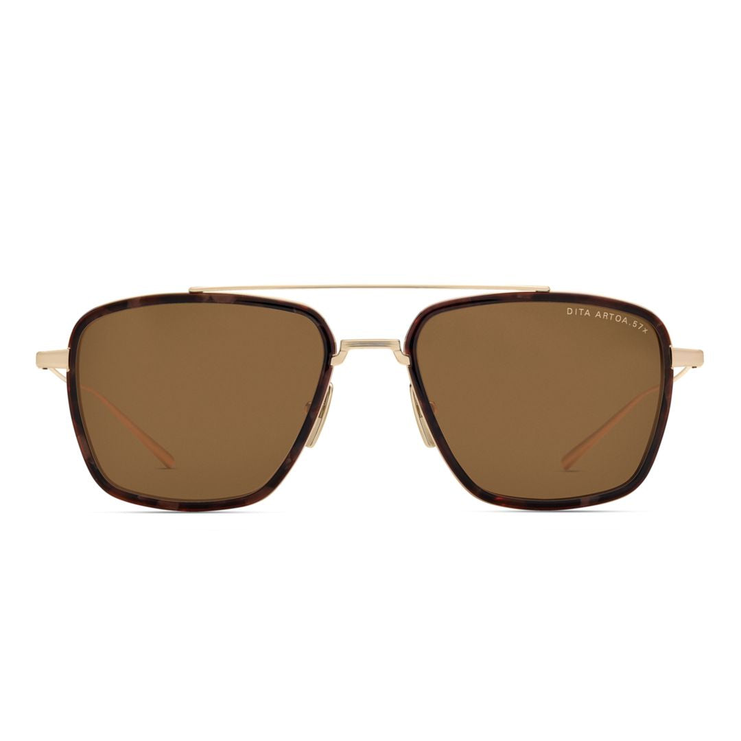 Artoa.57x Geometric Square Sunglasses with Subtle Tortoiseshell Accents