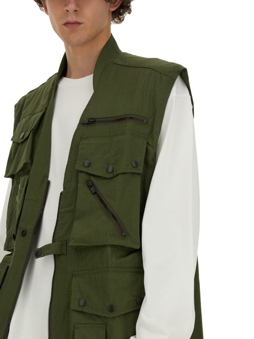 Utility Vest With Multiple Pockets And Zip Closure
