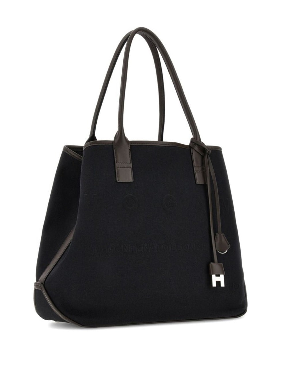 Structured Hogan Shopper Bag With Calfskin Accents