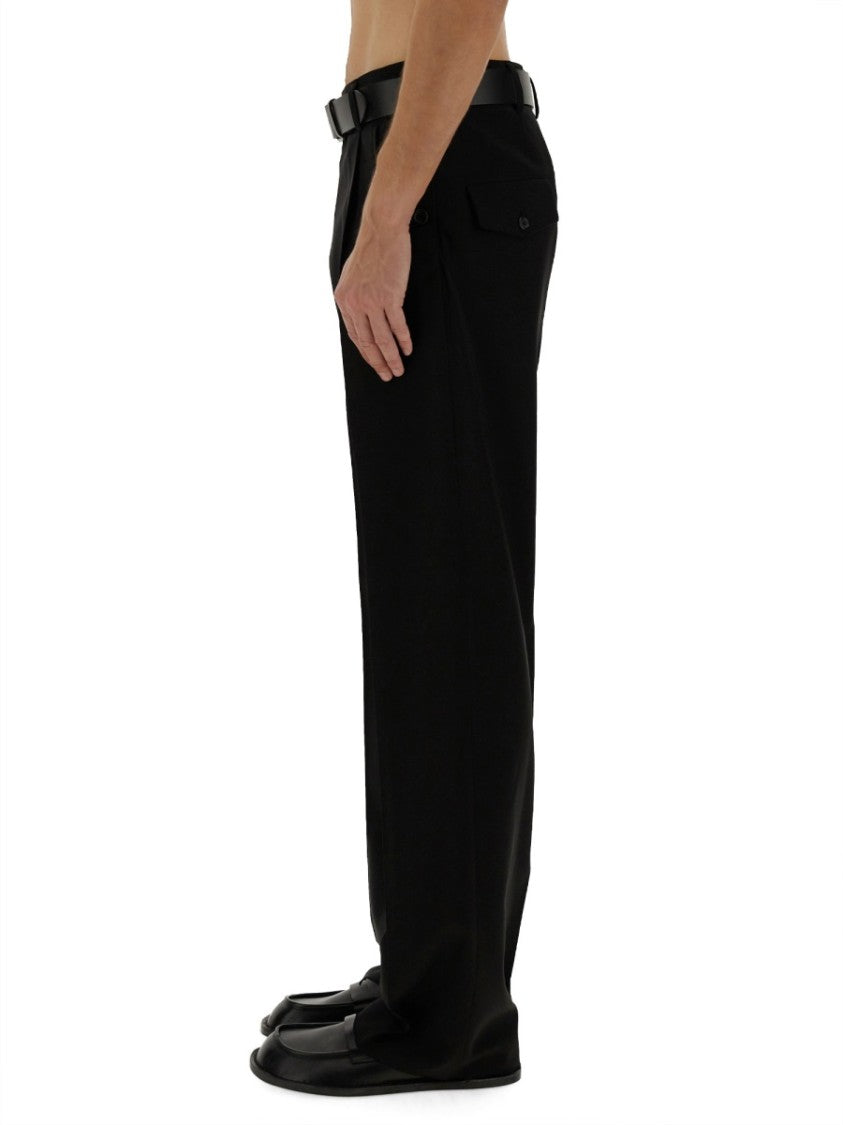 Regular Fit Black Wool Pants