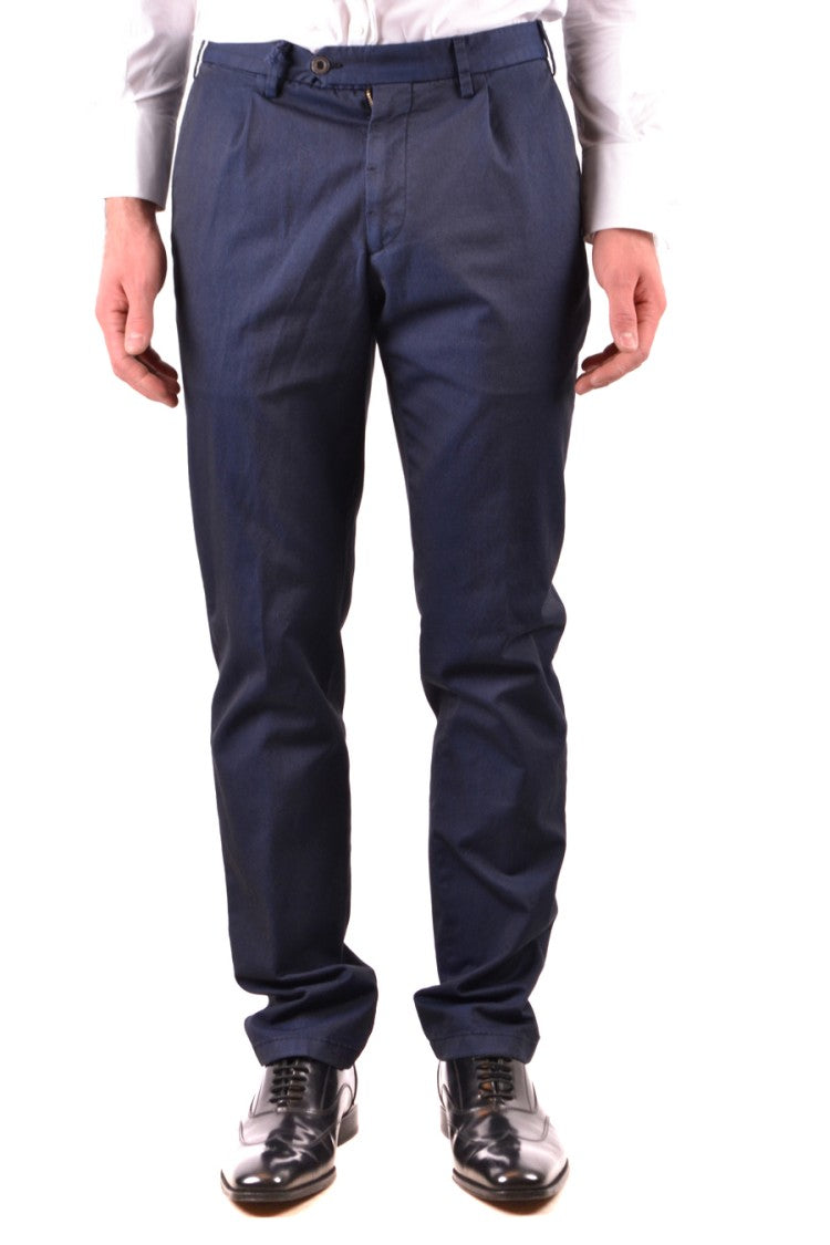 Tailored Blue Trousers With Straight Leg Design