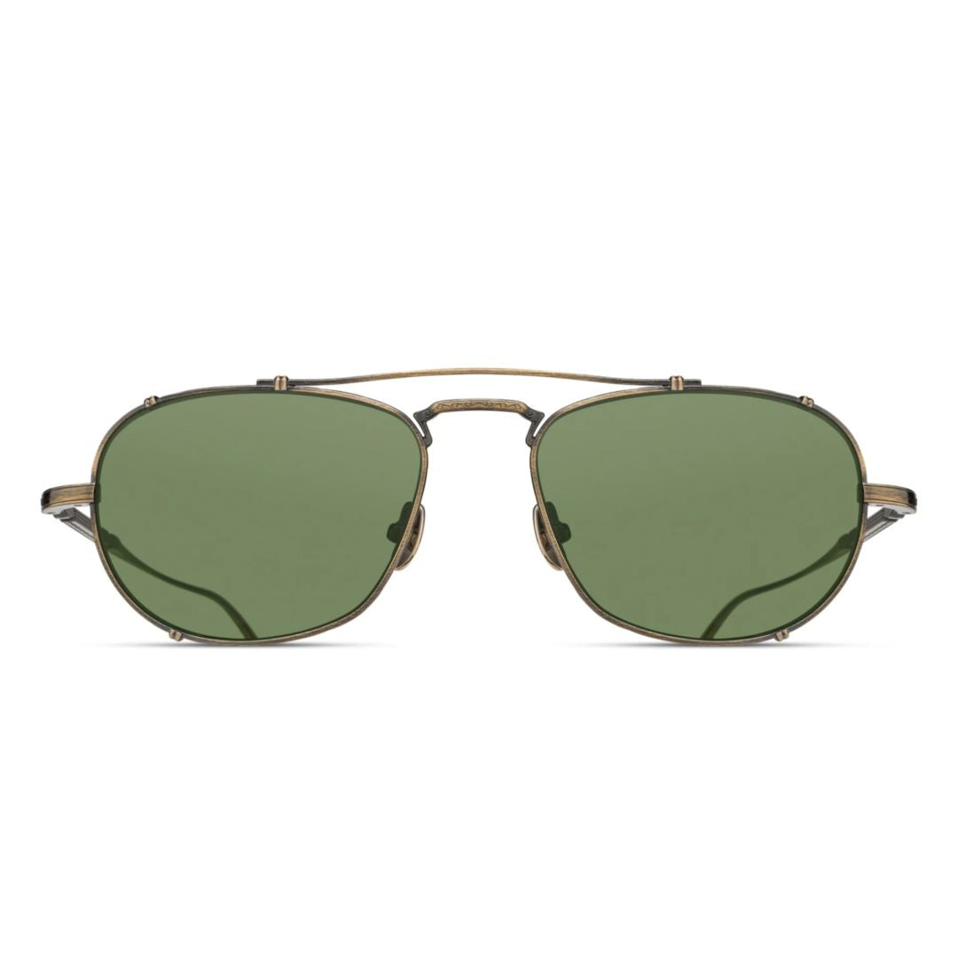 M3151.Sg Antique-Finish Rectangular Sunglasses with Refined Temples