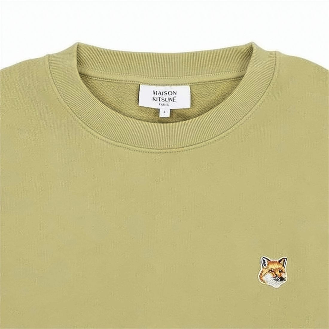 Long-Sleeve Crewneck Sweatshirt in Muted Olive Green