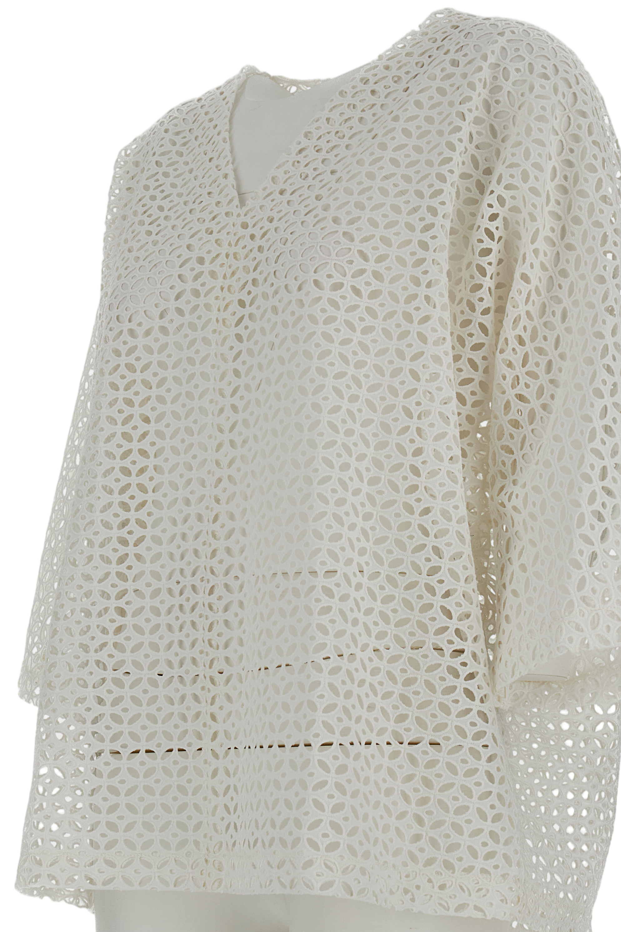 Crisp White Button-Down Blouse with Structured Collar