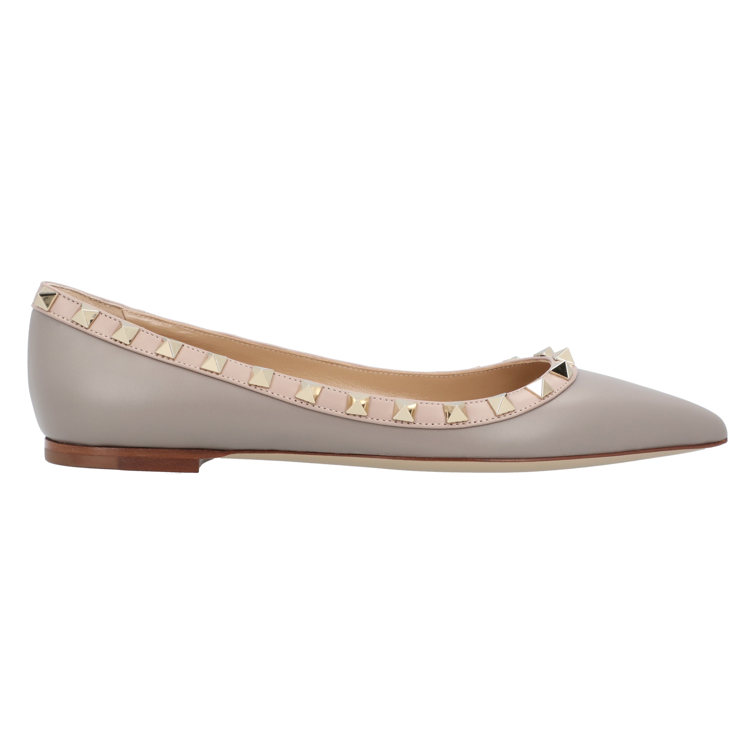 Rockstud Ballerina Flats With Silver Stud Embellishments