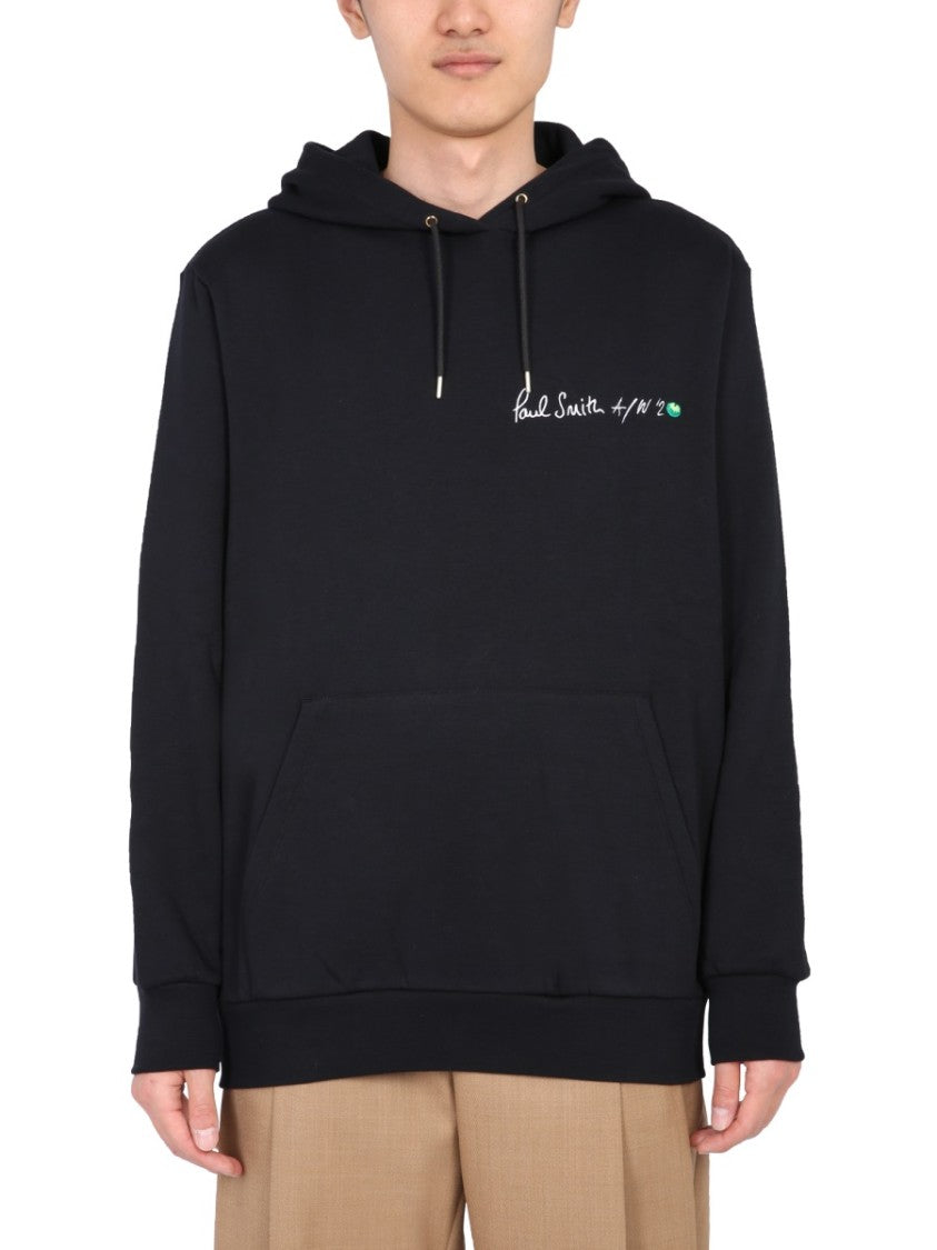 Black Hooded Sweatshirt With Graphic Accents