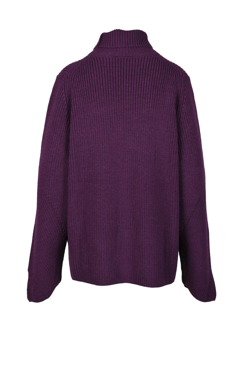 Wool and Elastane Sweater - Purple