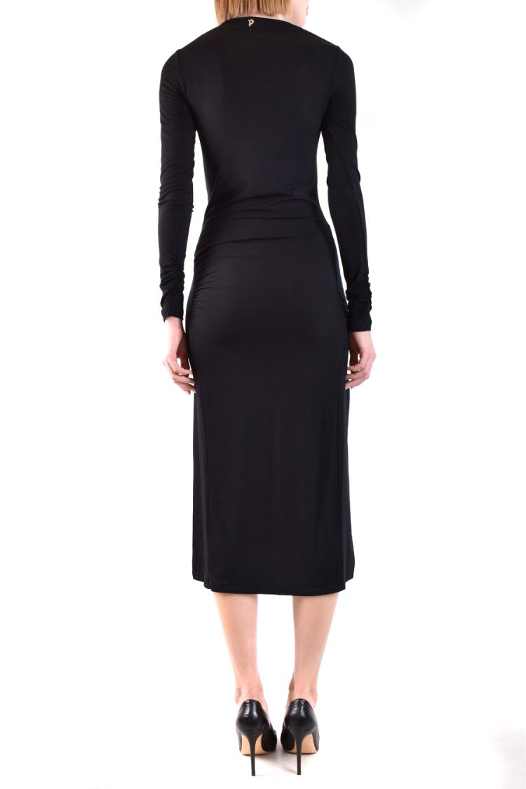Black Midi Dress With Side Slit