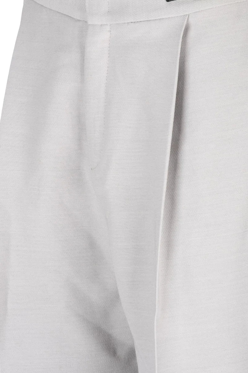 Wool Silk Trousers - Pearl Grey