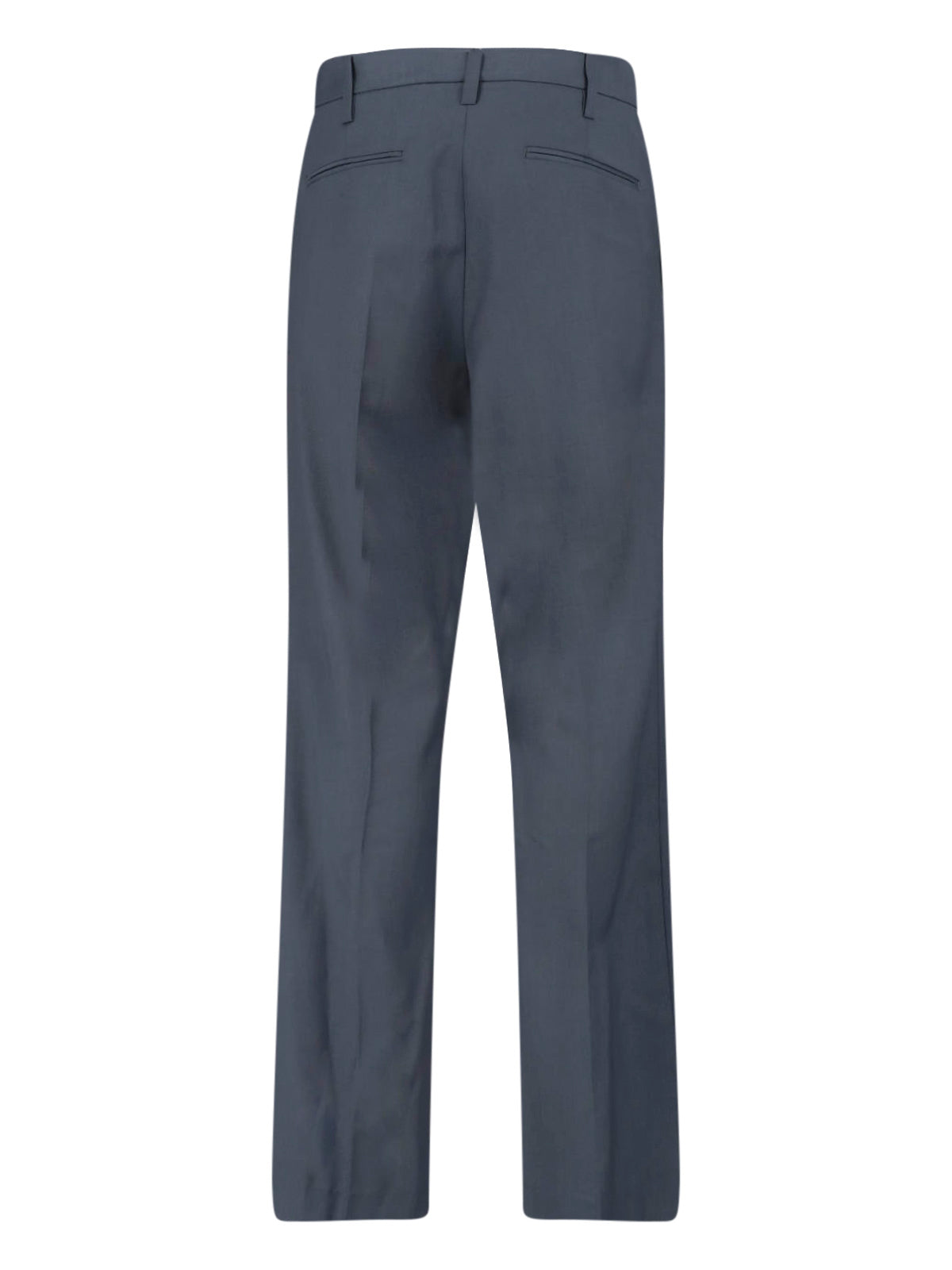 Grey High-Waisted Straight Leg Virgin Trousers