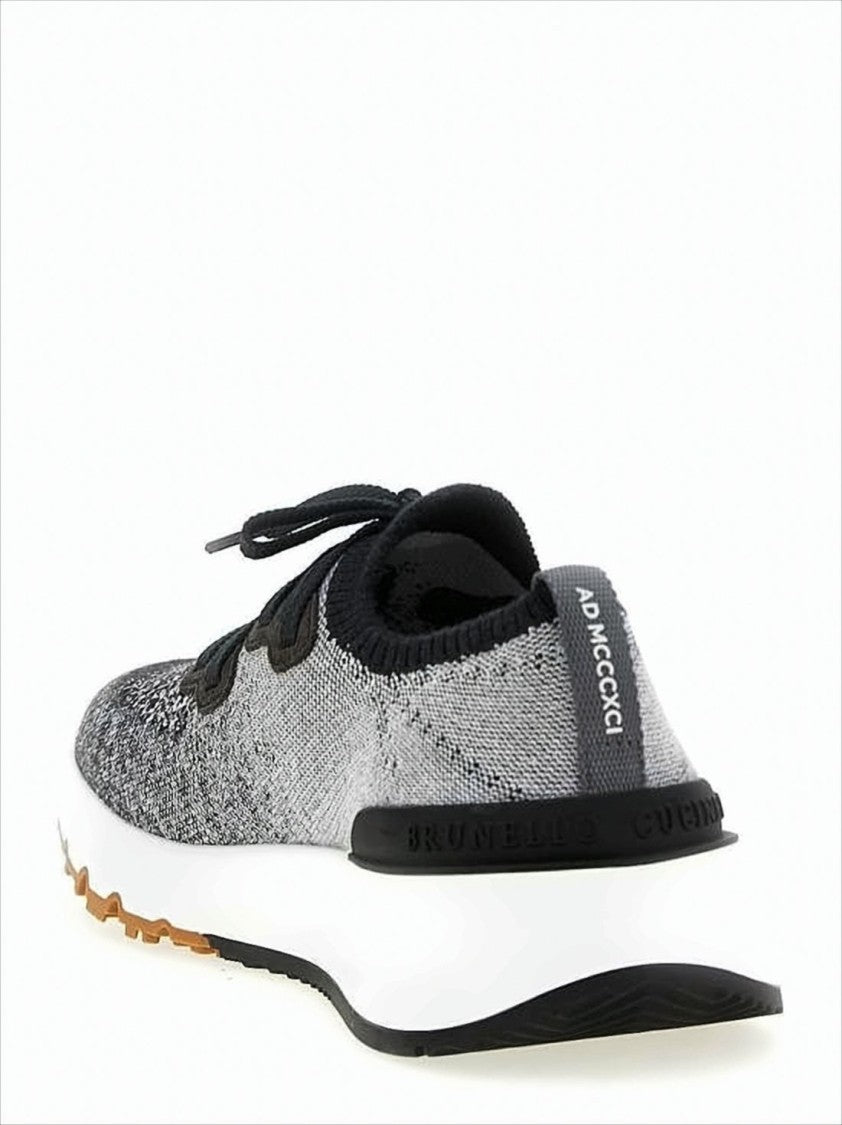 Gradient Knitted Sneakers with Rubber Outsole
