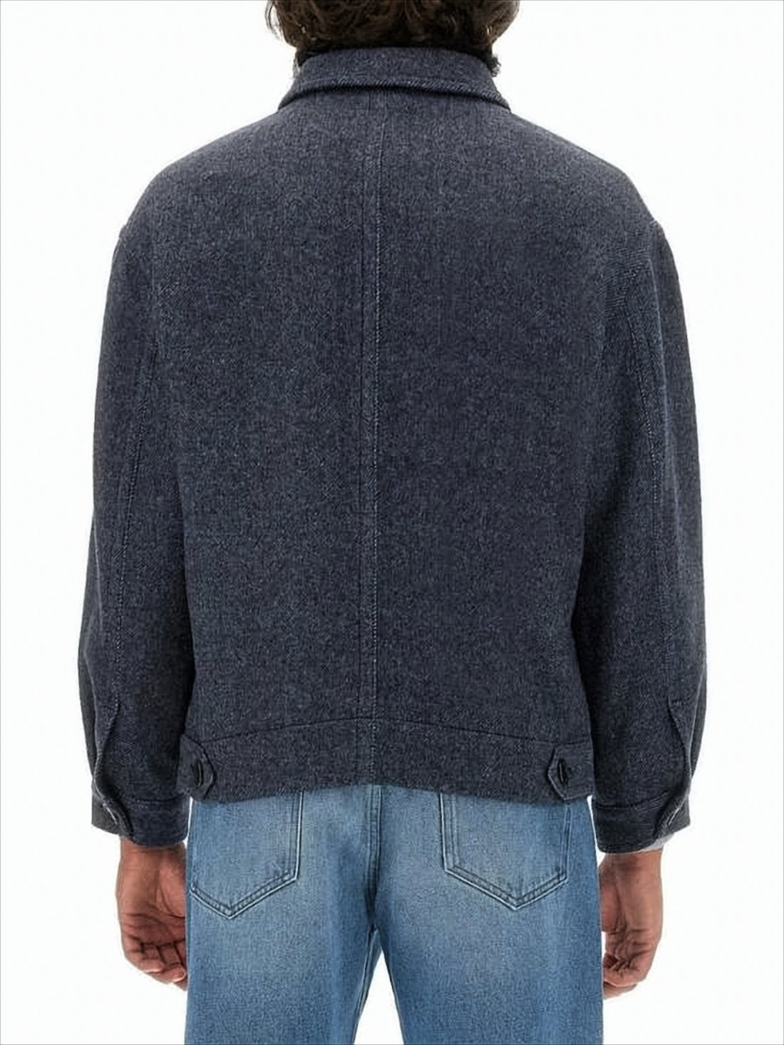 Boxy-Cropped Wool-Blend Jacket with Tailored Fit