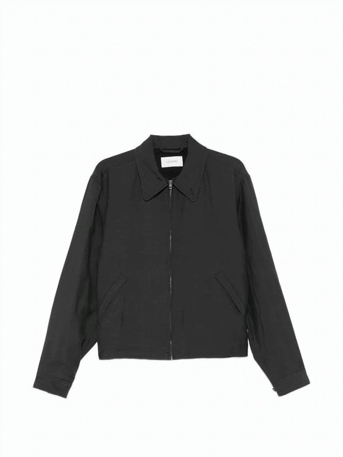 Cropped Black Jacket with Classic Collar
