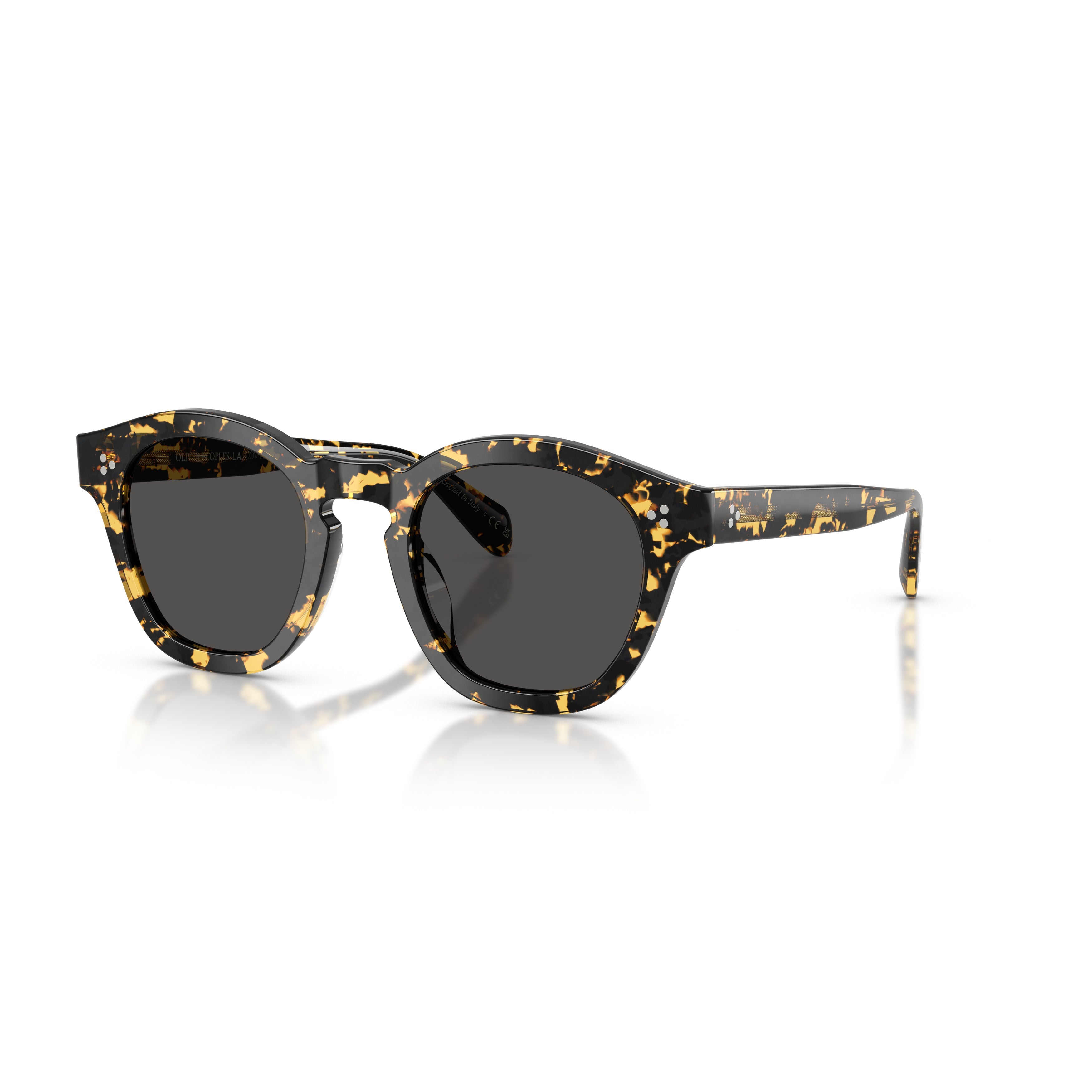 0ov5382su Round Tortoiseshell Acetate Sunglasses with Keyhole Bridge