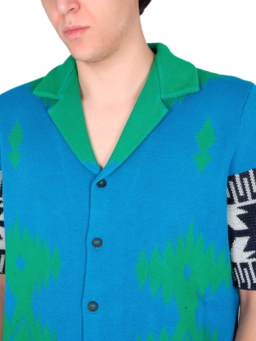 Jacquard Shirt With Bowling Collar
