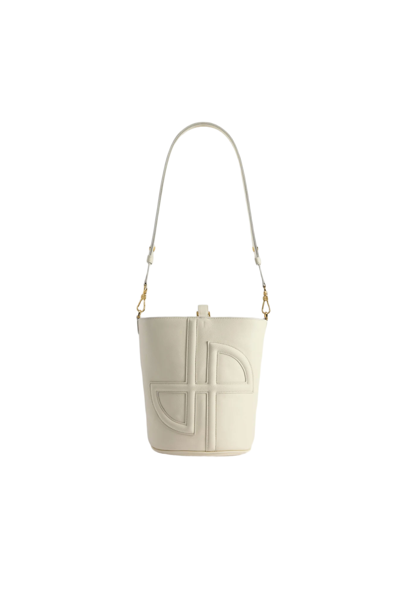 Small Off-White Grained Leather Bucket Bag