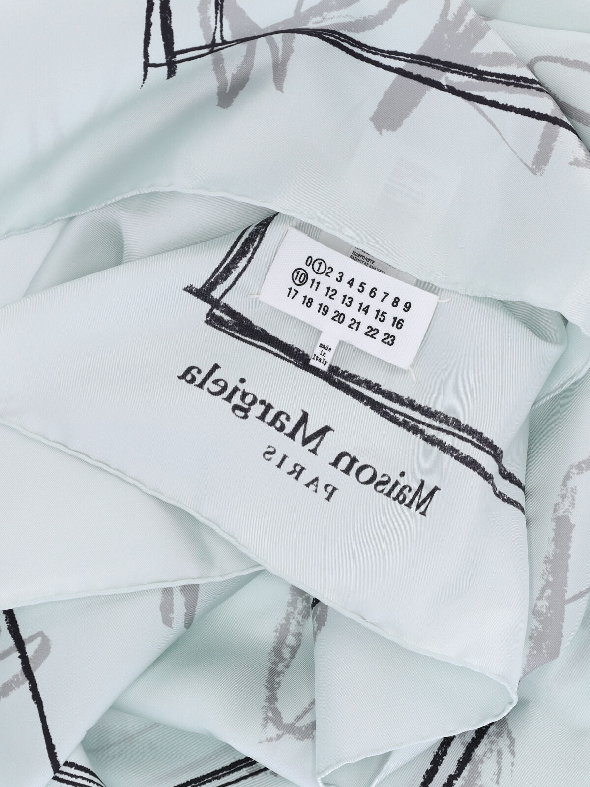 Square Silk Scarf with Numeric Motif
