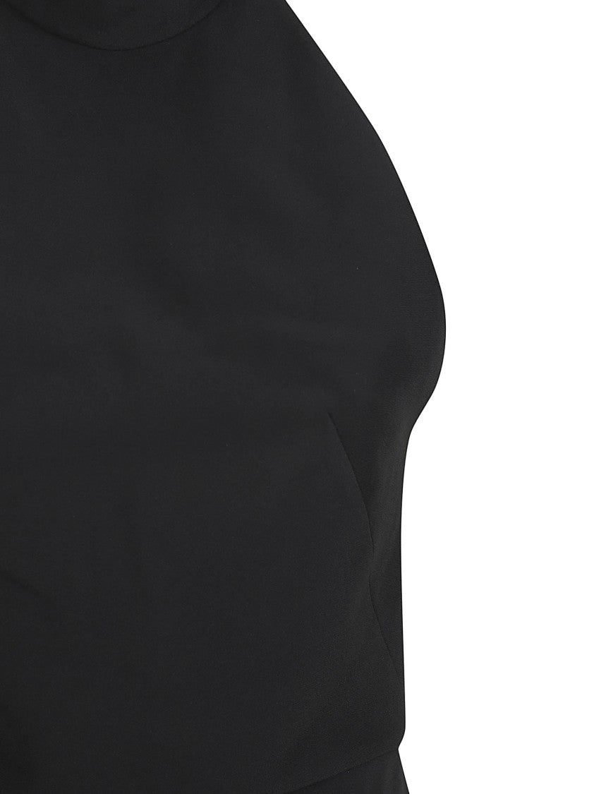 Halter Neck Black Evening Dress