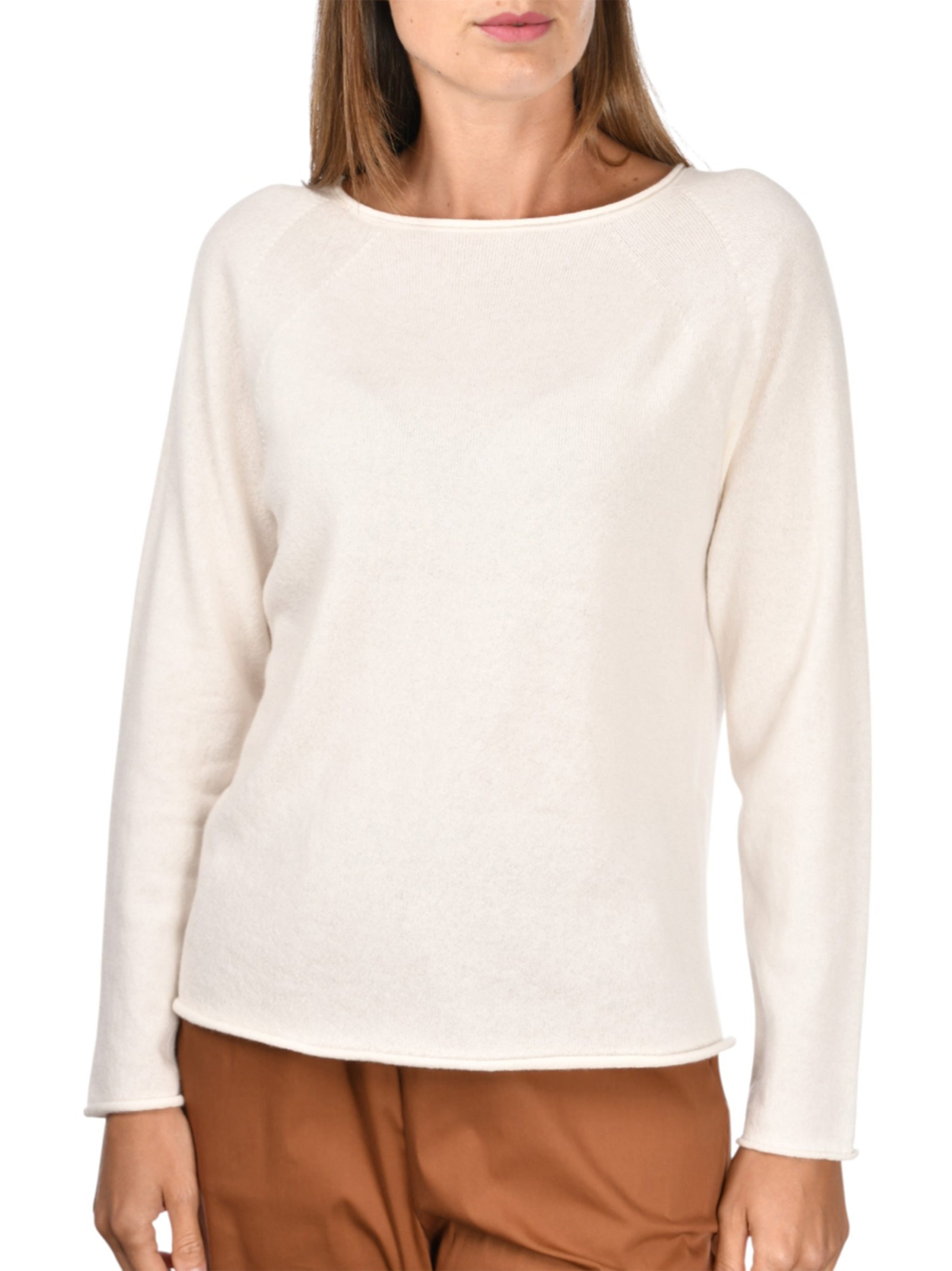Black Wide Neck Cashmere Top