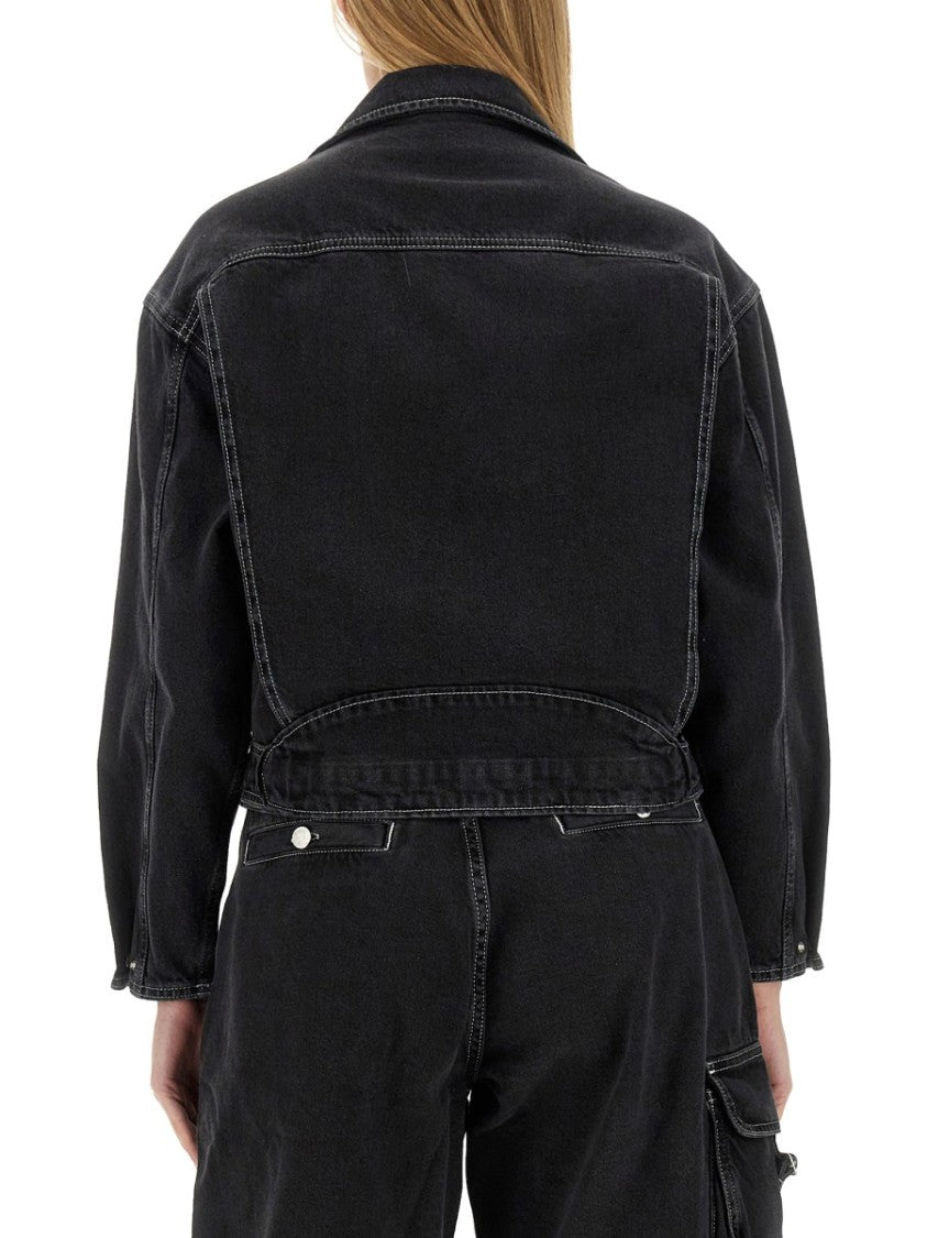 Cropped Black Denim Jacket