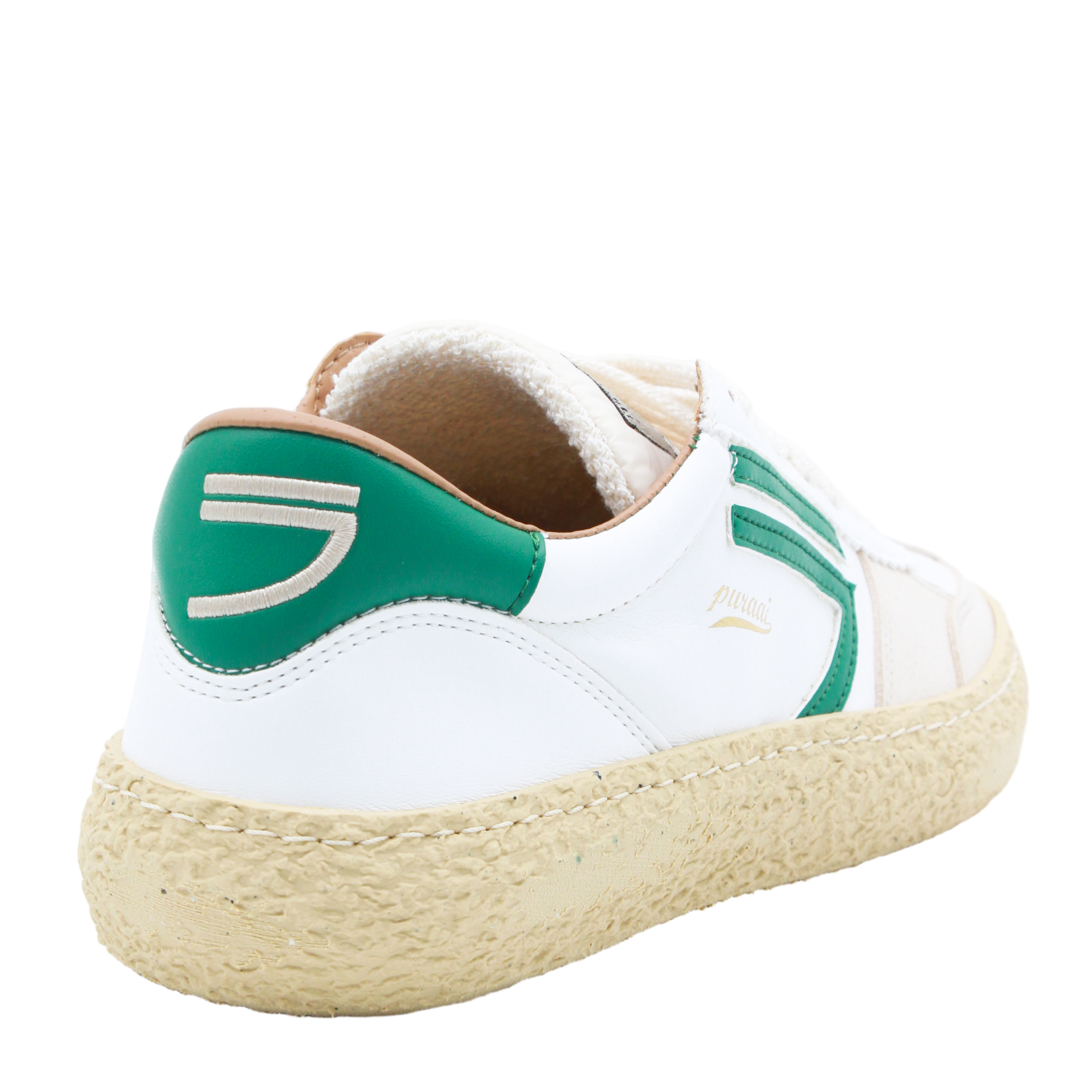 White Sneakers with Green Accents