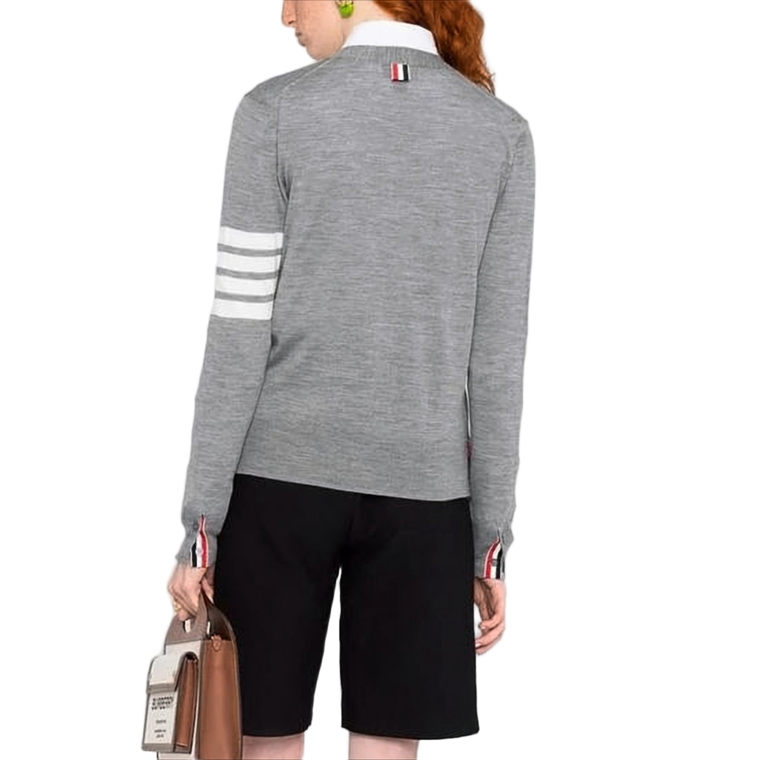 Lightweight Grey Merino Wool Cardigan with V-Neckline
