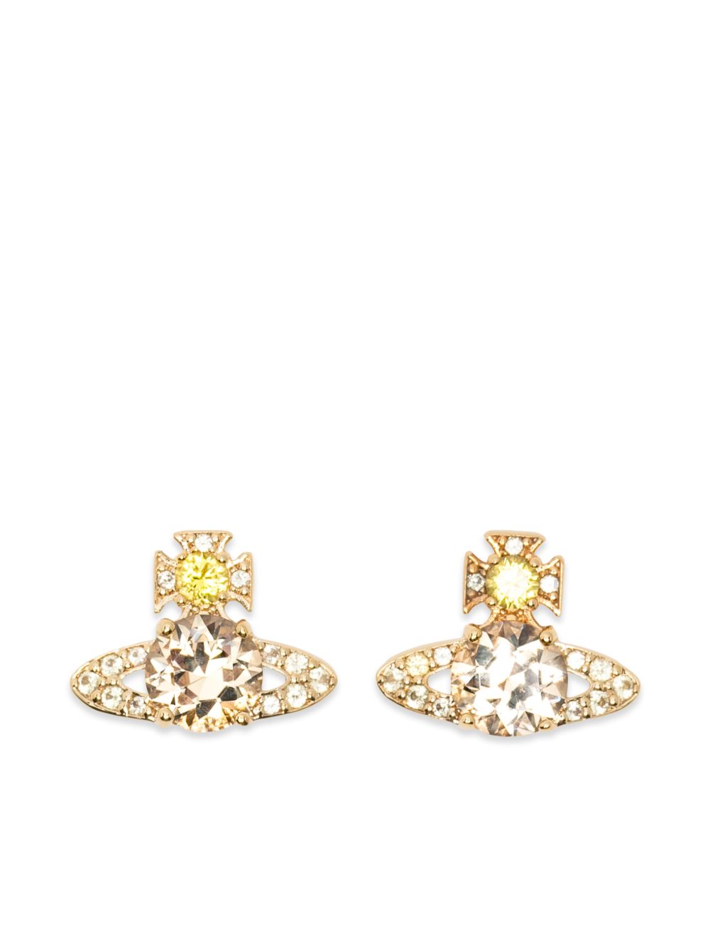 Gold-tone Crystal Embellishment Earrings