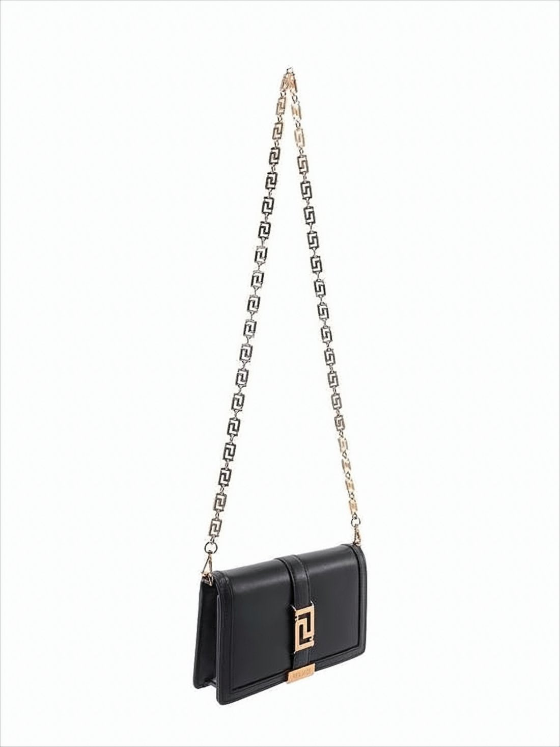 Structured Black Calf Leather Clutch