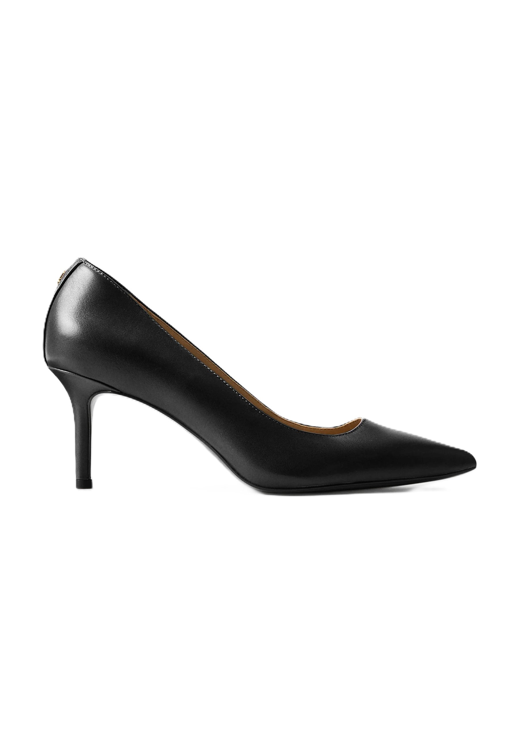 Black Lanette Smooth Calf Leather Pumps