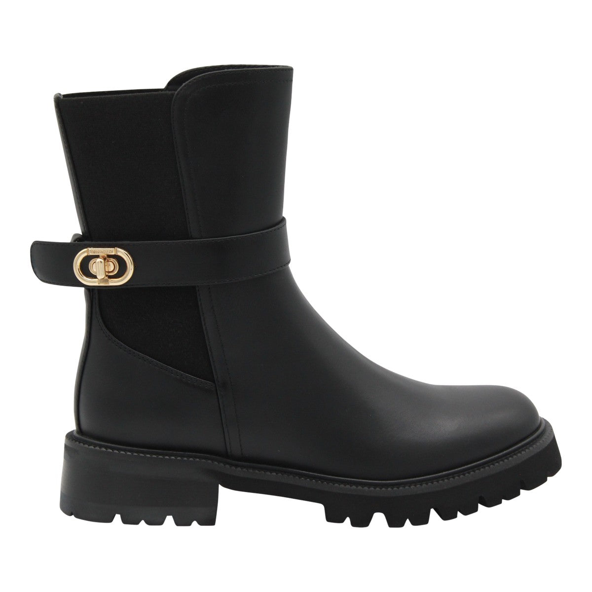 Ankle Boots with Gold-tone Buckle