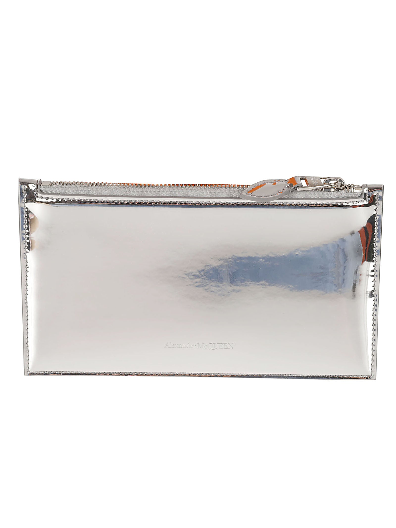 Silvery Metallic Wallet With Design